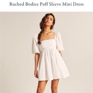 Abercrombie NWT White Bodice Dress with Puff Sleeves XXSP